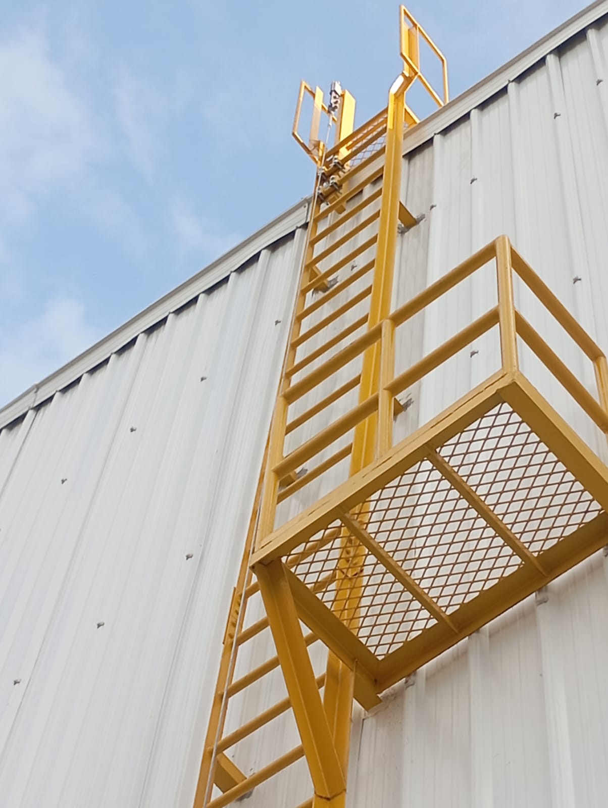 Escalera tipo gato instalada por ALFA Montajes y Cubiertas